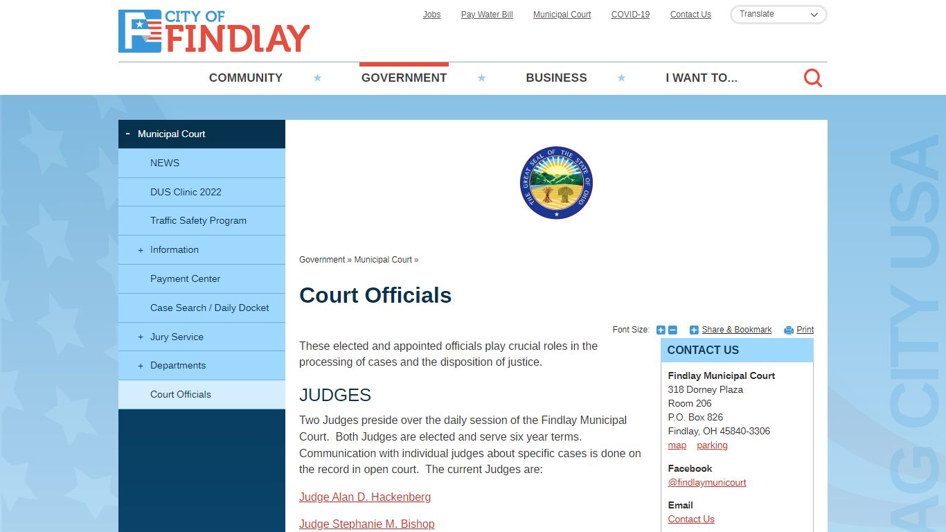 Court Officials | City of Findlay, OH